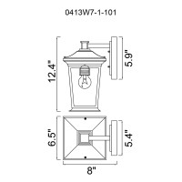 Leawood 1 Light Black Outdoor Wall Light