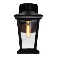 Leawood 1 Light Black Outdoor Wall Light