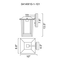 Winfield 1 Light Black Outdoor Wall Light