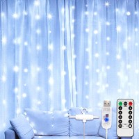 Curtain Lights 300 Led Twinkle Fairy Lights With Remote Usb Powered For Wedding Christmas Backdrop For Bedroom Home Room Decor