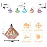 Vigdur Multicolor - Fairy String Lights With 10 Led Diamond Shaped Bulbs Connectable Bubble Christmas Lights Plug In String Light For Xmas Party Wedding Bedroom Patio Decor