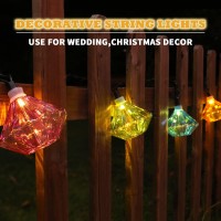 Vigdur Multicolor - Fairy String Lights With 10 Led Diamond Shaped Bulbs Connectable Bubble Christmas Lights Plug In String Light For Xmas Party Wedding Bedroom Patio Decor