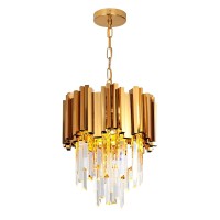 Kiikoopro 3-Light Modern Crystal Chandelier, Luxury Crystal Hanging Light In Chrome, Round Contemporary Crystal Pendent Light Fixture For Living Room, Kitchen Island