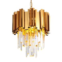 Kiikoopro 3-Light Modern Crystal Chandelier, Luxury Crystal Hanging Light In Chrome, Round Contemporary Crystal Pendent Light Fixture For Living Room, Kitchen Island