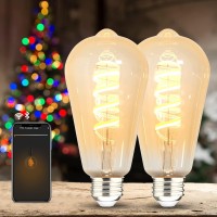 Homevenus Smart Edison Bulbs, St64 E26 6W Dimmable Tunable Warm White 2100-5000K Farmhouse Vintage D