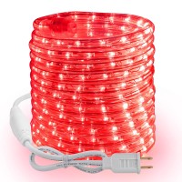 Brizled Rope Lights Outdoor, 18Ft 216 Led Red Rope Lights Connectable, 120V Plugin Christmas Rope Lights Waterproof Clear Rope Tube Lights Indoor For Christmas Patio Garden Party Home Decorations