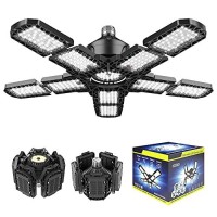 Nexillumi Led Garage Light 180W, 18000Lm Led Garage Ceiling Lighting With E26/E27 Medium Base, 6000K Deformable Led Shop Light With 10+1 Adjustable Panels Lights For Garage, Workshop, Attic, Basement