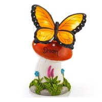 Vp Home Butterfly Dream Mushroom Solar Powered Led Outdoor Decor Garden Light Great Addition For Your Garden, Solar Powered Light Garden Gnome, Christmas Decorations Gifts