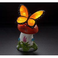 Vp Home Butterfly Dream Mushroom Solar Powered Led Outdoor Decor Garden Light Great Addition For Your Garden, Solar Powered Light Garden Gnome, Christmas Decorations Gifts