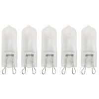 Anyray (5)-Bulbs Frosted Glass 60 Watt G9 T4 60W Halogen Bi-Pin 130 Volts 60Watt A1724F