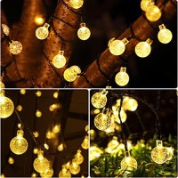 Xvdoizo Solar String Lights Outdoor, 60 Led 36 Ft Crystal Globe Lights With 8 Modes, Waterproof Solar Powered Patio Lights, For Garden, Home Party, Wedding, Christmas Decoration (Warm White)