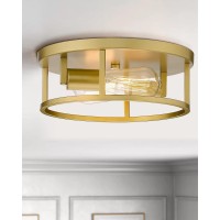 Hanass Gold Flush Mount Ceiling Light Fixture 12 Inch Modern Gold Finish 2Light Dimmable Quick Installation Perfect For Li