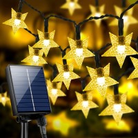 Xvdoizo Solar String Lights Outdoor, 100 Led 40 Ft Solar Powered Star Twinkle Outdoor Lights, 8 Modes Waterproof Solar Outdoor String Lights, Patio Lights, For Yard Party, Wedding(Warm White)