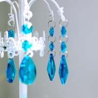 Goldenhaitai 20Pcs Teardrop Chandelier Lighting Crystals Pendant Accessories Almond Prism Pendant Connected Glass Octagon Beads