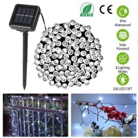 Solar String Lights Led Solar Power Fairy String Light 22M 200 Leds 8 Lighting Mode White Light Waterproof Starry String Lights Christmas Wedding Party Decor String Lights