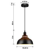 Mgloyht Pendant Lights Metal Vintage Farmhouse Ceiling Lamp Hanging Light Fixtures With E26 Base Industrial Black Pendant Lig