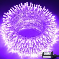 Jmexsuss 100 Led Purple Christmas Lights, 8 Modes Purple String Lights Indoor, 33Ft Christmas String Lights Outdoor Waterproof For Christmas Decorations, Halloween, Fireplace, Party, Tree, Garden