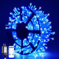 Jmexsuss 600 Blue Led Christmas Lights Outdoor Waterproof 168Ft Blue Christmas Tree Lights Indoor Plug In 8 Modes Blue String Lights For Bedroom Fireplace Halloween Party Xmas Christmas Decorations