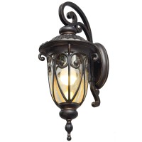 Goalplus 23 Inch Large Porch Light Outdoor Wall Lights For Patio, Antique Bronze Exterior Wall Lantern With Clear Seeded Glass Shade, Vintage Outside Wall Mount Lighting For Garage