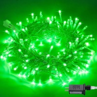 Jmexsuss Connectable 33Ft 100 Led Green Lights For Christmas, 8 Modes Green Christmas Lights Clear Wire, Plug-In Green String Lights Indoor Outdoor Waterproof For Grinch, Christmas Decor, House, Tree