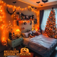 Jmexsuss 600 Led Orange Lights Outdoor Waterproof Orange Halloween Outdoor String Lights Plug In Orange Christmas Fall Lights F