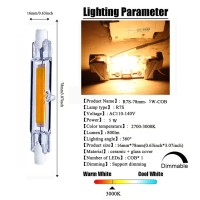 78Mm R7S 5W Led Bulb 75W Halogen Equivalent 78Mm J-Type 5W 120V R7S Base 3000K Warm White J Type T3 78Mm Double Ended Flood Light Bulbs 360Beam Angle Landscape Lights,Pack Of 3