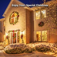 Blctec Christmas Net Lights 360 Leds 98Ft X 66Ft Outdoor Christmas Bush Lights With 8 Modes Timer Connectable Waterproof A