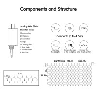 Blctec Christmas Net Lights 360 Leds 98Ft X 66Ft Outdoor Christmas Bush Lights With 8 Modes Timer Connectable Waterproof A