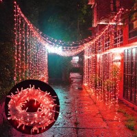 Funpeny 300 Led Valentine'S Day String Lights, 100 Ft Plug In Waterproof String Lights With 8 Modes For Thanksgiving Christmas Garden Decoration, Indoor And Outdoor Decoration (Red)