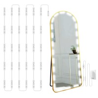 Lphumex Hollywood Glam Led Vanity Lights Kit, 14Ft Dimmable Mirror Lights, Full Body & Bathroom Lighting, Plug In Floor Light With Power Supply (Mirror Not Inlcuded)