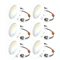 Sunco 6 Pack Retrofit Led Recessed Lighting 4 Inch Selectable 2700K3000K3500K4000K5000K Dimmable Can Lights Baffle Trim