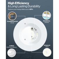 Sunco 6 Pack Retrofit Led Recessed Lighting 4 Inch Selectable 2700K3000K3500K4000K5000K Dimmable Can Lights Baffle Trim