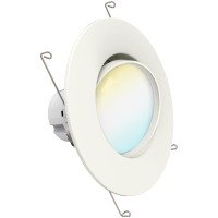 Sunco 5/6 Inch Led Recessed Downlight, Gimbal, Selectable Light, 5 Colors (2700K/3000K/3500K/4000K/5000K), 12W=60W, Dimmable, Adjustable, Damp Rated, Simple Installation - Ul