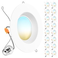 Sunco 16 Pack 5Cct Retrofit Led Recessed Lighting 6 Inch 2700K3000K3500K4000K5000K Selectable Dimmable Can Lights Baffle