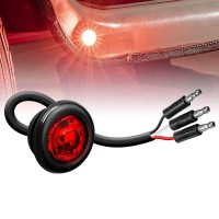 34 Round Red Trailer Led Marker Light 3 Wireturn Brake Tail Lights Dot Fmvss 108 Sae P2Pc Semispherical Output Ip67 Waterpr