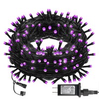 Dazzle Bright Halloween 300 Led String Lights, 100Ft Connectable String Lights With 8 Lighting Modes, Halloween Decorations For Party Carnival Supplies, Indoor Outdoor Yard Garden Decor (Purple)