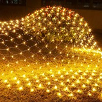 Funpeny Christmas Net Lights, 9.8Ft X 6.6Ft 200 Led Mesh Decor With 8 Modes Waterproof Connectable Xmas Decorations For Outdoor Outside Bushes Yard Lawn Patio Tree Garden Party (Warm White)