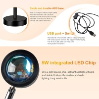 Sidaqi Sunset Projection Lamp 180Rotation 3W Sunset Projection Lamp With Usb Charge Sunset Night Light Projector For Party Bedroom Decor (Sunset Red)