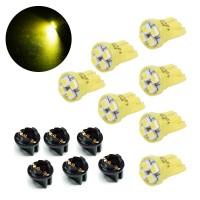 EMITTED COLOR Golden Lemon Yellow Package includes 6 pcs LED TYPE 4SMD 3528 VOLTAGE 12V FITMENT T10 147 152 158 159 161 168 175 184 192 193 194 2825 W5W EASY TO INSTALL Nonpolarity design simply plug and play Please feel free to contact us if any problems