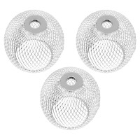 Uonlytech 3Pcs Lampshade White Sphere Lamp Shade Pendant Lighting Fixture Light Fixture Cover Lamp Cage Guard Glass Candle Holder Ceiling Light Cover Bulb Cover Bulb Holder Spherical Metal