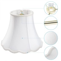 White Bell Scalloped Lamp Shade 5 Top X 10 Bottom X 83 Slant Height X 8 Vertical Height Imperial Lampshade Replacement