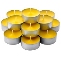 Bulk Pack - 60 Pack Citronella Tealight Candles - Summer Yellow - Indoor/Outdoor