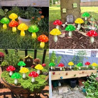 Abkshine Upgraded Outdoor Solar Garden Mushroom Lights(6 Mushrooms Lamps), 8 Modes Outside Waterproof Solar Powered Garden Christmas Lights Decoration Garden, Yard, Lawn, Pathway... (Multi-Colored)