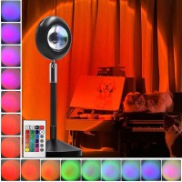 Youoklight Sunset Lamp Sunset Projection Lamp Sunset Projector Light 16 Colors Brightness Adjustable With Remote Control Usb Ch