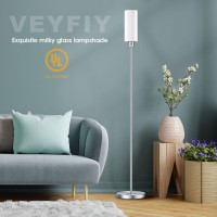 Veyfiy Floor Lamp For Living Room Glass Lampshade Modern Standing Floor Lamp 68 Inches Tall With E26 Socket For Office Bedroo