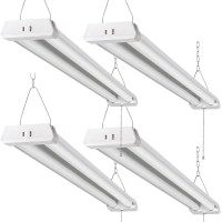 Oooled 4Ft Linkable Led Shop Light For Garages 42W 4800Lm 5000K Daylight White Led Shop Lights Led Ceiling Light With Pull Ch