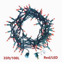 Lucky Shine 100 Red Christmas Lights Commercial Grade Led Decorative Lighting String 35 Ft For Indoor Outdoor Party Trees Pa