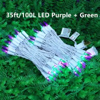 Lucky Shine 100 Led Green Purple White Wire String Lights Commercial Grade Ul Decorative Lighting String For Indoor Outdoor Sp