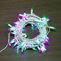 Lucky Shine 100 Led Green Purple White Wire String Lights Commercial Grade Ul Decorative Lighting String For Indoor Outdoor Sp