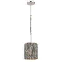 Abaca 8'' Wide 1-Light Mini Pendant - Polished Nickel